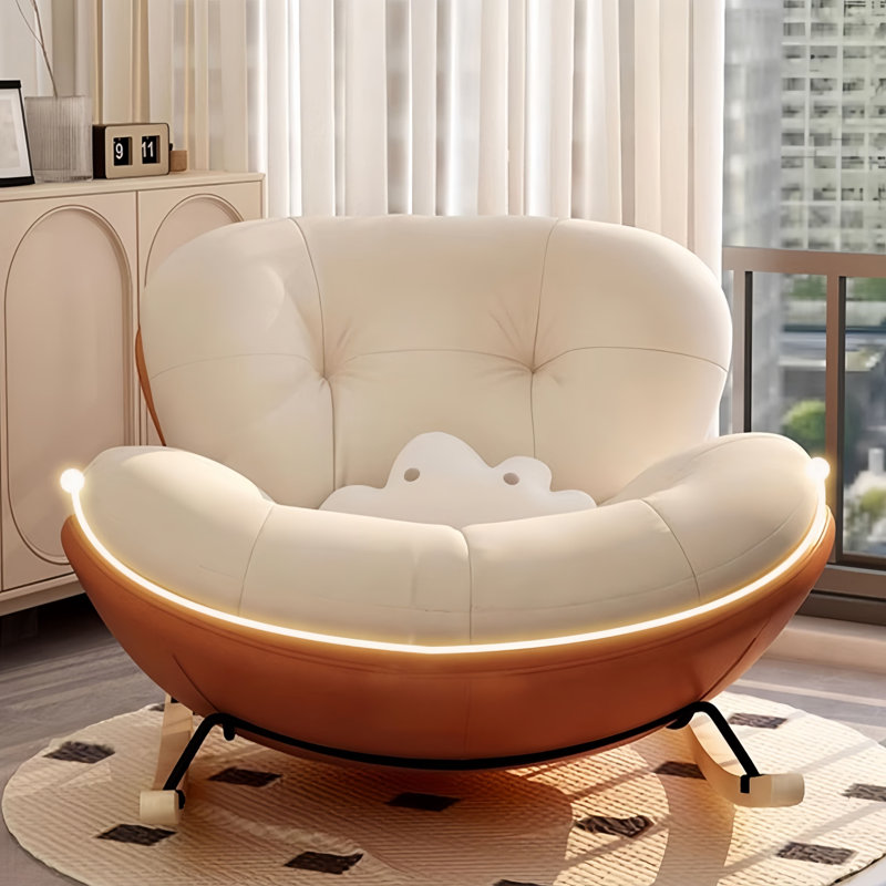 Chaise berçante moderne rembourrée, Orange