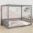 Canopy Frame Floor Bed With Fence, Guardrails-728767834-728767829