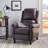  Faux Leather Pushback Club Recliner Compact Single Warm Red Upholstered Chair for Living Room Bedroom