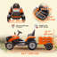 Kids Ride On Tractor with Trailor, Kids 12V Ride on Car, Orange-116438066