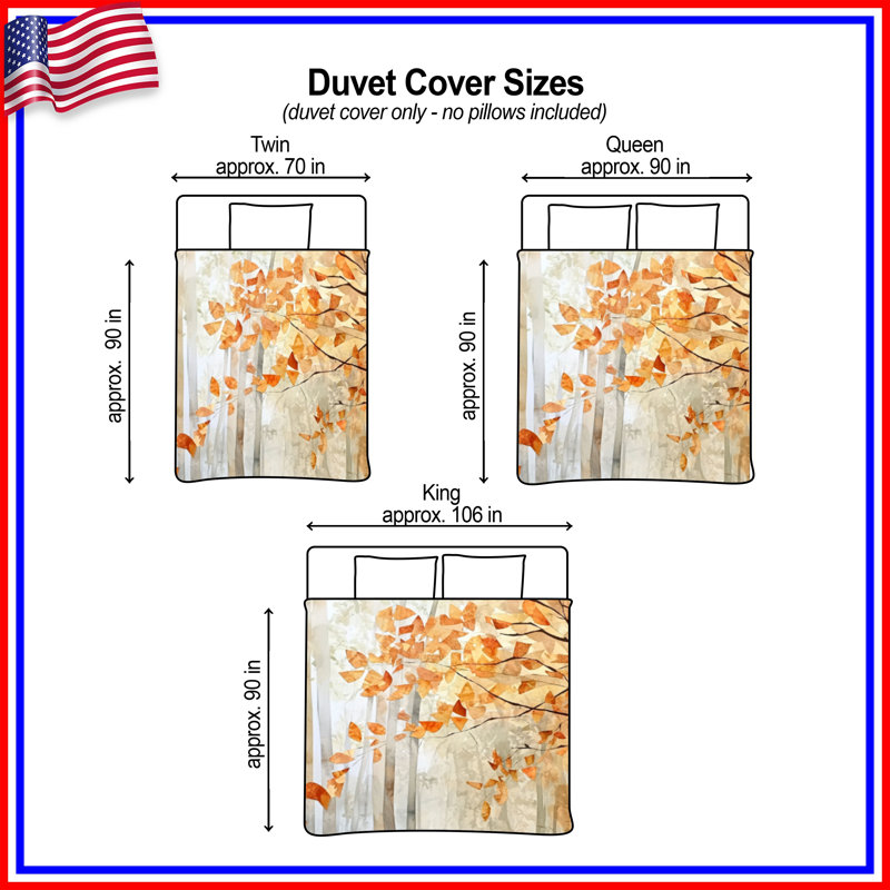 Autumn Forest Scene Duvet Covers, King