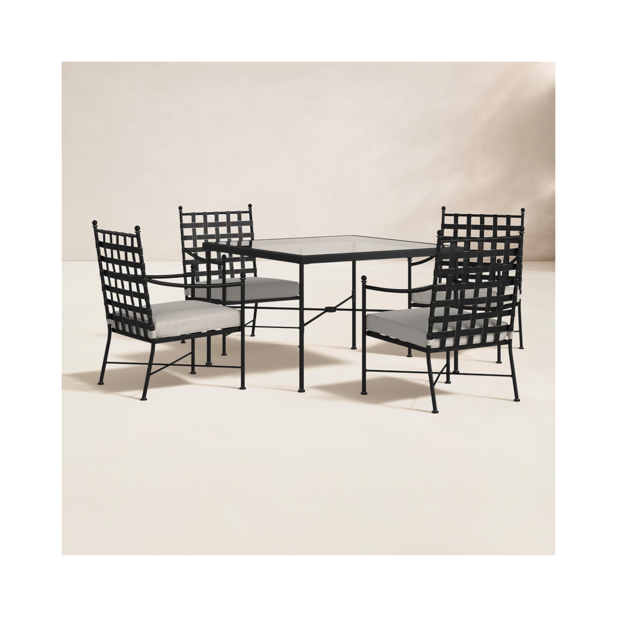 Lucier 4 - Person Dining Set with Cushions, 44" L x 44" W x 29" H
