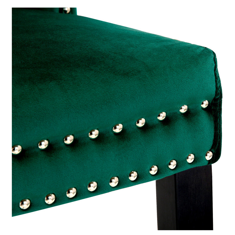 Chaise parsons rembourrée en velours Kirsten, Vert foncé
