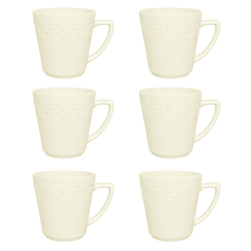 Mendi Earthenware Coffee Mug, Ivory