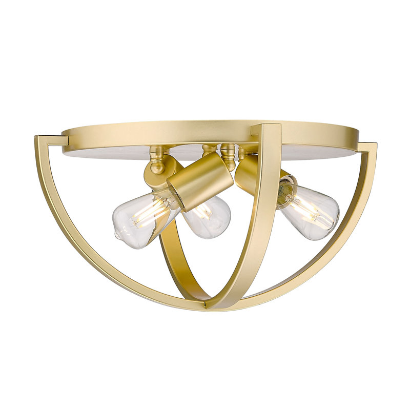 Plafonnier encastré 3 lumières 14,13 po Petitt, Or olympique