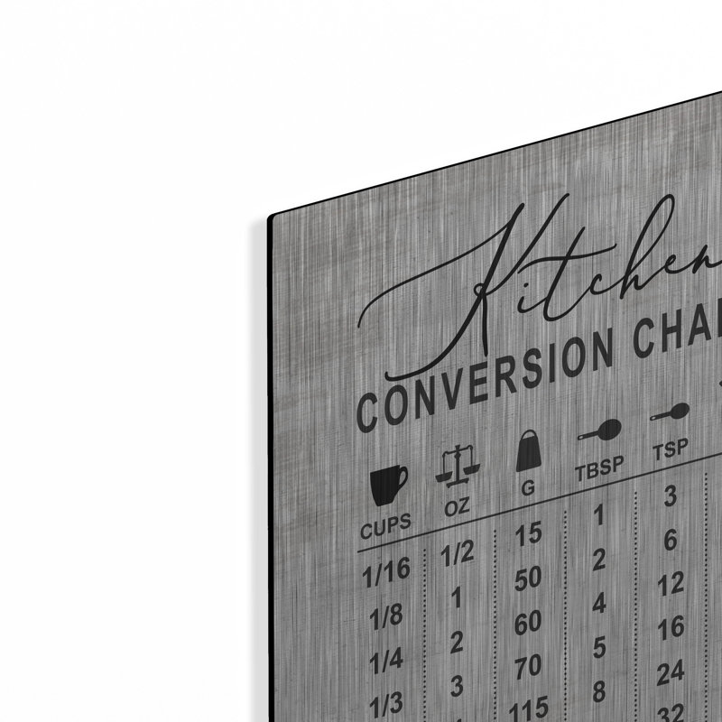 Kitchen Conversion Chart' by Lettered & Lined Metal Wall Art, 24" H x 16" W