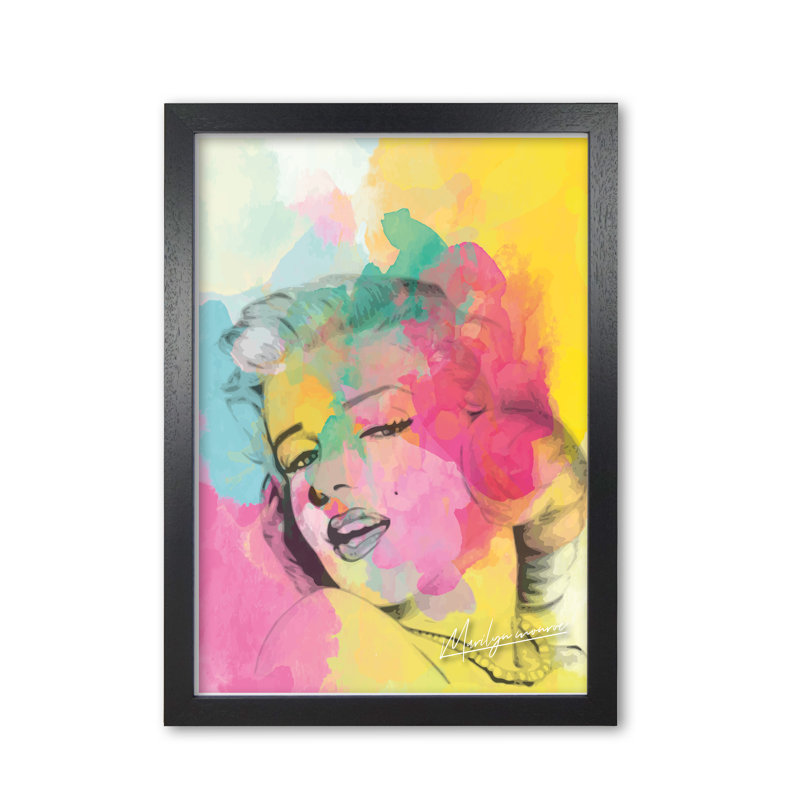 Marilyn Monroe - Painting, Black Grain Frame, 42 cm H x 30 cm W x 5 cm D