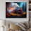 "Steamtrain Travelling In The Sunset", reproduction d'art sur toile