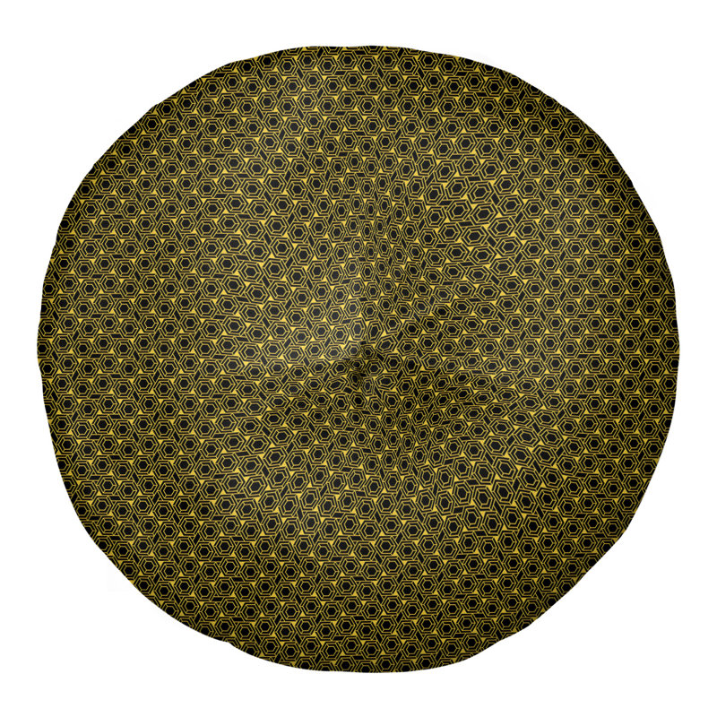 Coussin de sol à motif de treillis hexagonal Katelyn Elizabeth, 30 x 30, Jaune / noir