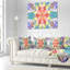 Cercles et vagues fractales multicolores - Coussin imprimé abstrait-30617446-30617450