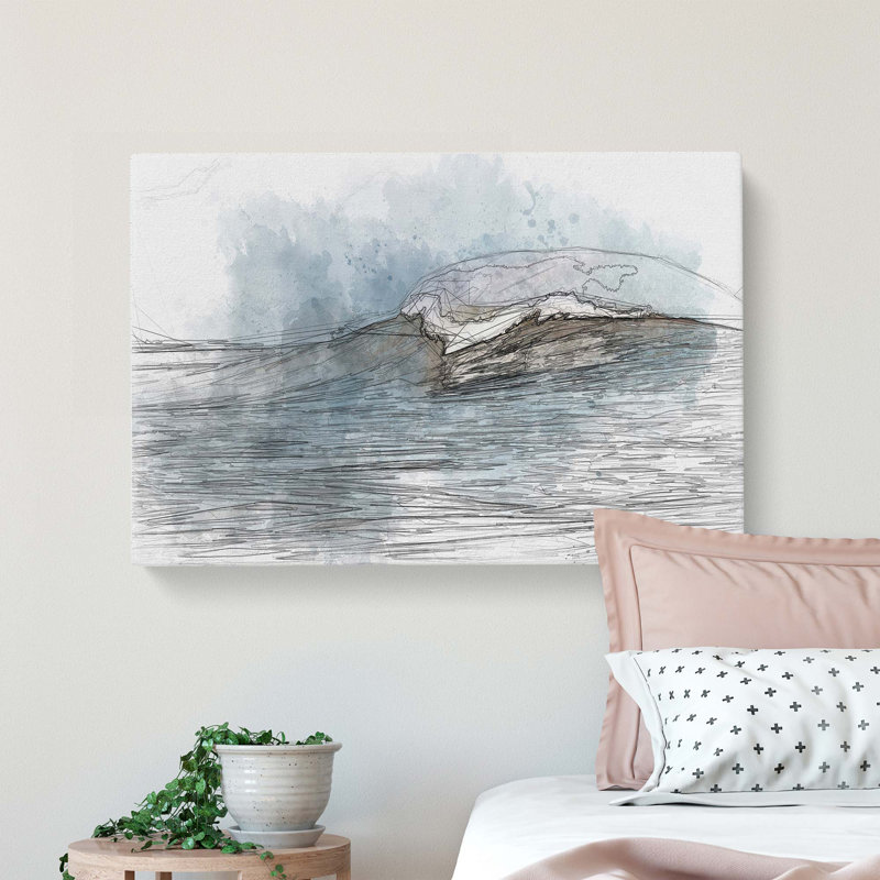 Wave Rising In Abstract - Wrapped Canvas, 40cm H x 60cm W x 3cm D