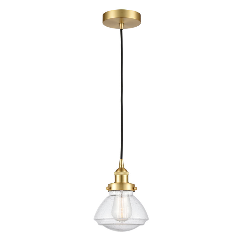 Luminaire suspendu simple à 1 lumière Caille, Or satiné