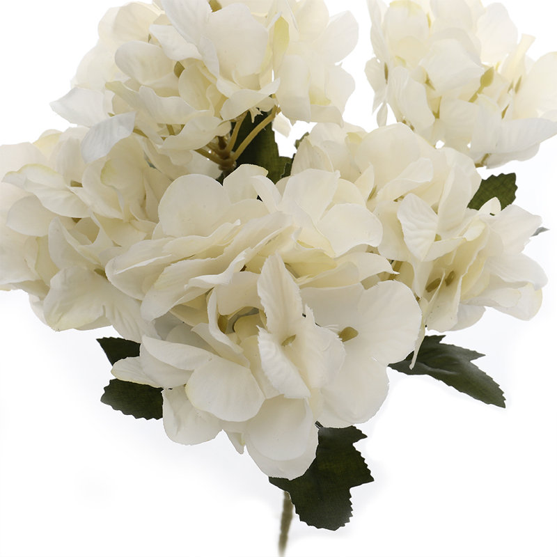 Silk Artificial Hydrangea Flowers Bouquet Wedding Centerpiece, White