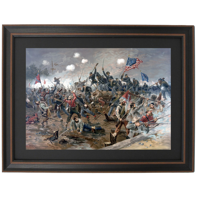 Bataille de Spotsifornia par Thure de Thulstrup sur papier Illustration, Cadre simple noir