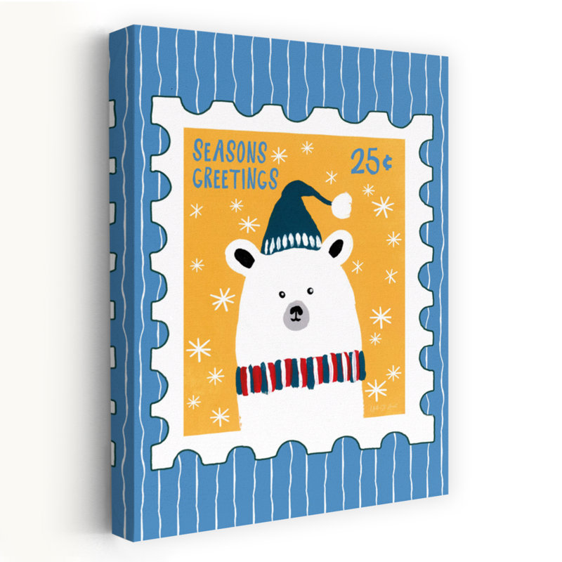 Holly Jolly Mail V Contemporary Bear Art, 24" H x 16" W