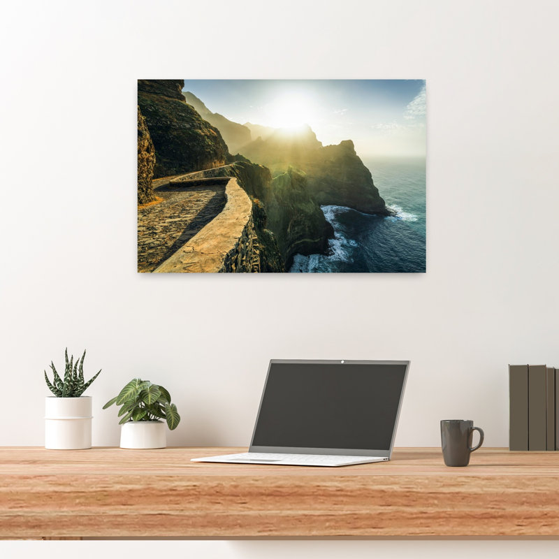 «Cliff Walk Abstract Coastal Landscape», reproduction d'art murale, H 16 po x l 24 po