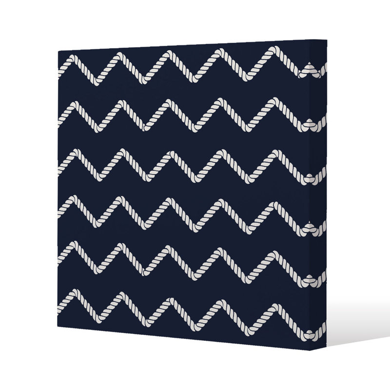 Zig Zagged Rope Slim Style Canvas Print, 15mm Slim Real wood., 20 cm H x 20 cm W