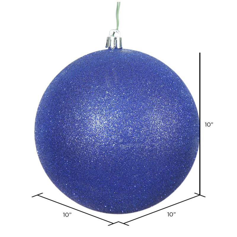 Ornements en boule, H 10 po x l 10 po x P 10 po, Paillettes bleu cobalt