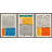Abstract Vibrant Color Blocks " Mid-century Modern Multicolor Block Colorful Framed Abstract Geometric Canvas Print Wall Art " 3 - Pieces-75848669-75848668