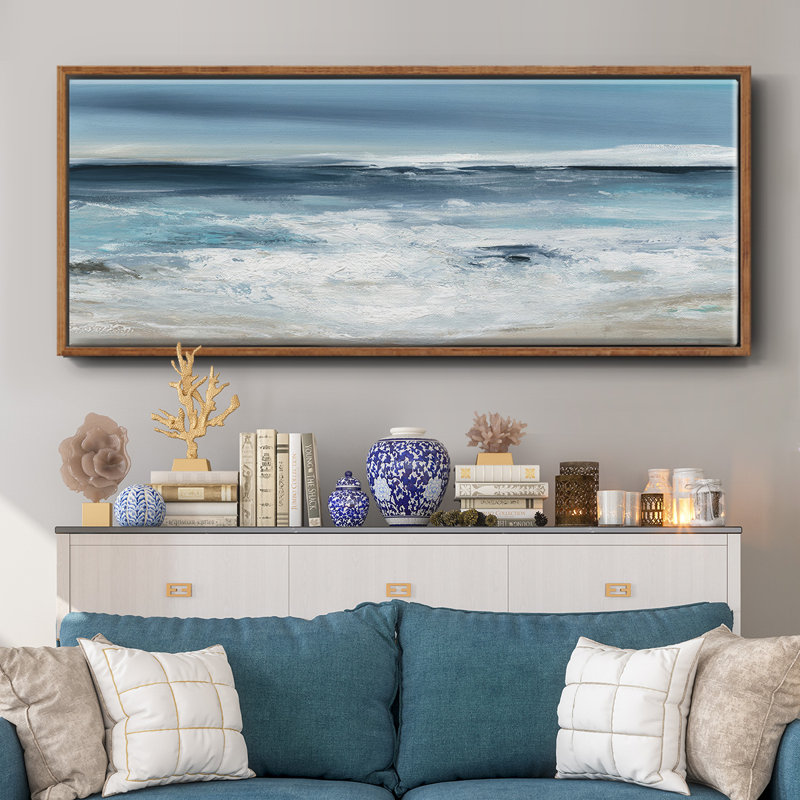 Long Beach- Framed Canvas, 8" H x 20" W