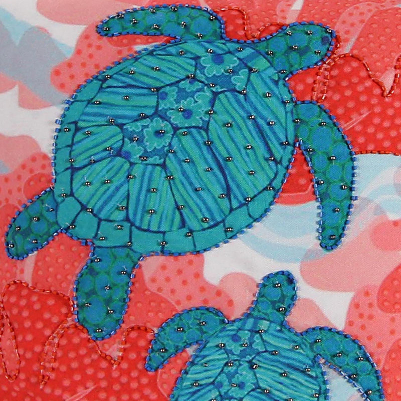 18" x 18" Indoor Throw Pillow, Turtles Beaded