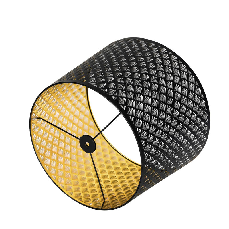 Grand abat-jour en métal gravé, grandes abat-jours cylindriques pour lampe de table et lampadaire, conception de flèche, 12 x 14 x 10 po, araignée