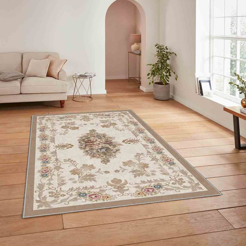 High-Quality Woven Carpet, 5.2 x 7.5 Feet, 100% Polyester, 740 g/m² | Non-Slip Felt Dot Underside, 0.16 in Pile Height | Machine Washable (30°C), Easy to Clean | Stylish Digital Print, Perfect for Living Room & Bedroom