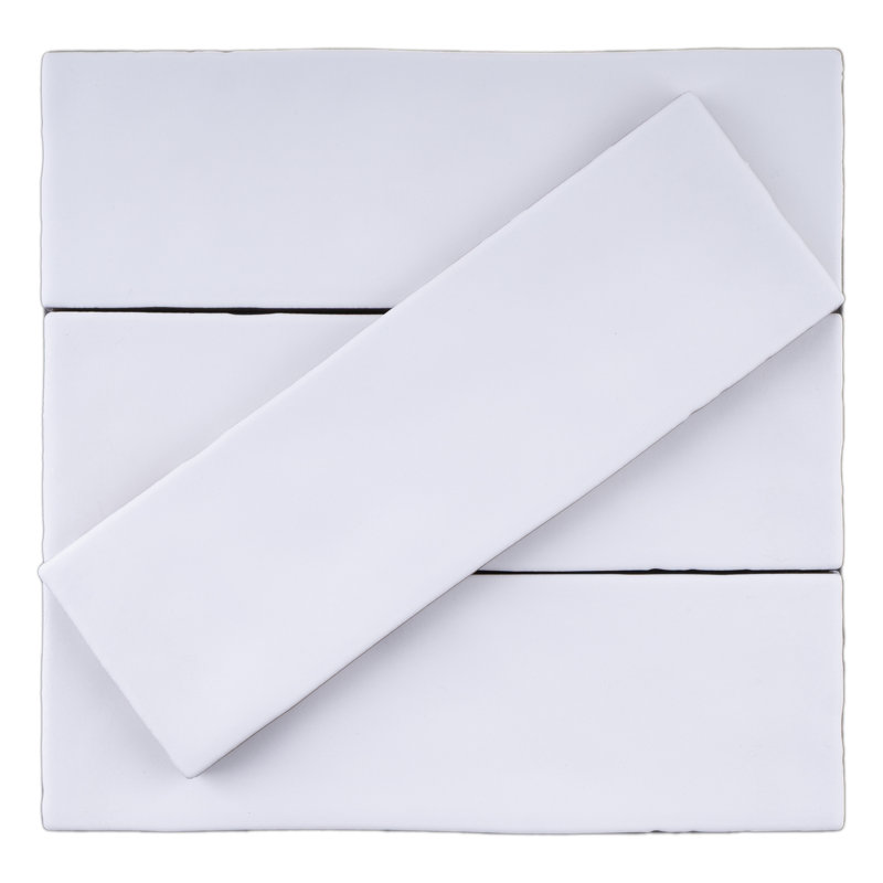 Borgo Subway 2.6 in. x 7.9 in. Polished Porcelain  Floor and Wall Tile, Matte Blanco White