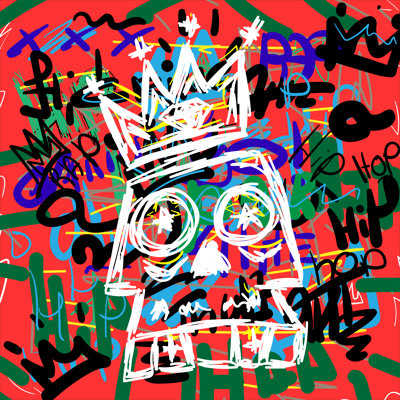 Skull Ưith Crown - Wrapped Canvas Print