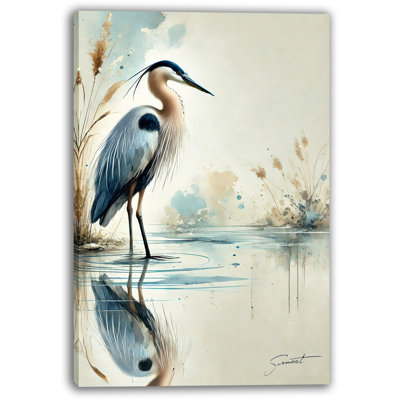 Reflections of Serenity Blue Heron, impression sur toile