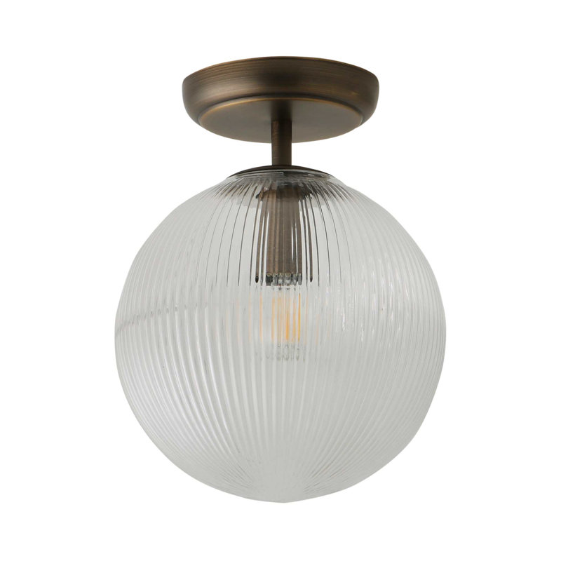 Springlake Glass Semi Flush Mount, Brushed Brass
