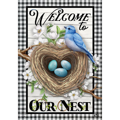 Welcome To Our Nest Inspirational House Flag