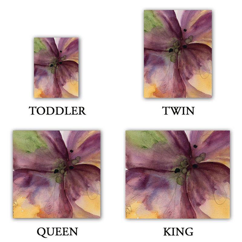 Ensemble de housse de couette pansy iii, 1 housse de couette grand + 2 taies standards