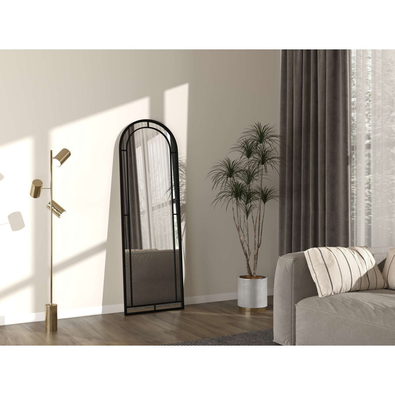 Stylish Cheval Mirror, 23.6 x 70.9 Inches, Black Metal Frame | 100% Durable Metal, Wall-Mountable Design | Modern Solid Color Mirror Perfect for Bedroom, Living Room & Entryway - Sleek & Functional Decor