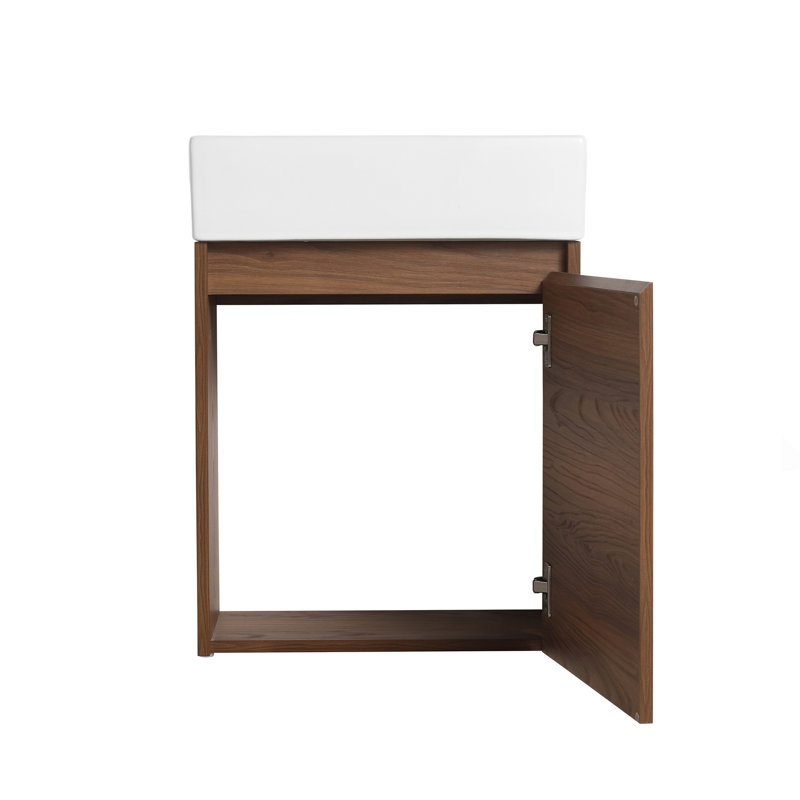 Meuble-lavabo suspendu de 45,7 cm (18 pouces) avec lavabo simple, idéal pour les petites salles de bain - BVB03018BRE