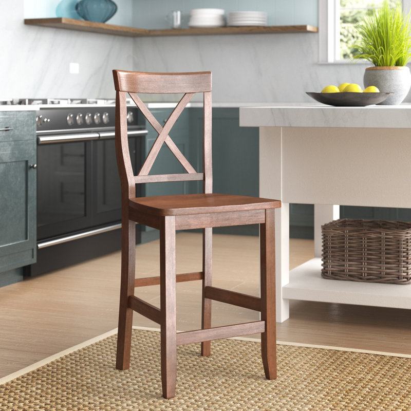 Tabouret de comptoir en bois massif 24 po Diamondback, Acajou rétro, Tabouret de bar (siège d'une hauteur de 30 po)