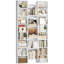 Bibliothèque blanche de 1 po avec tablettes réglables à 8 niveaux, tour de rangement pour CD / DVD, armoire de présentation, bibliothèque haute pour la maison ou le bureau
