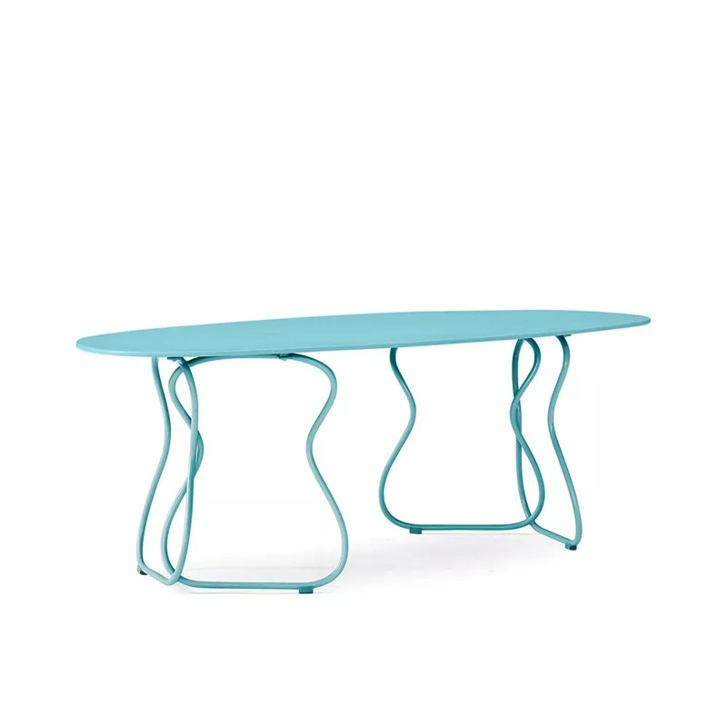 Trame Outdoor Oval Coffee Table, Faery Blue