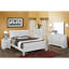 Lit de chambre à coucher en bois massif blanc pleine grandeur avec lit blanc durable, tendance