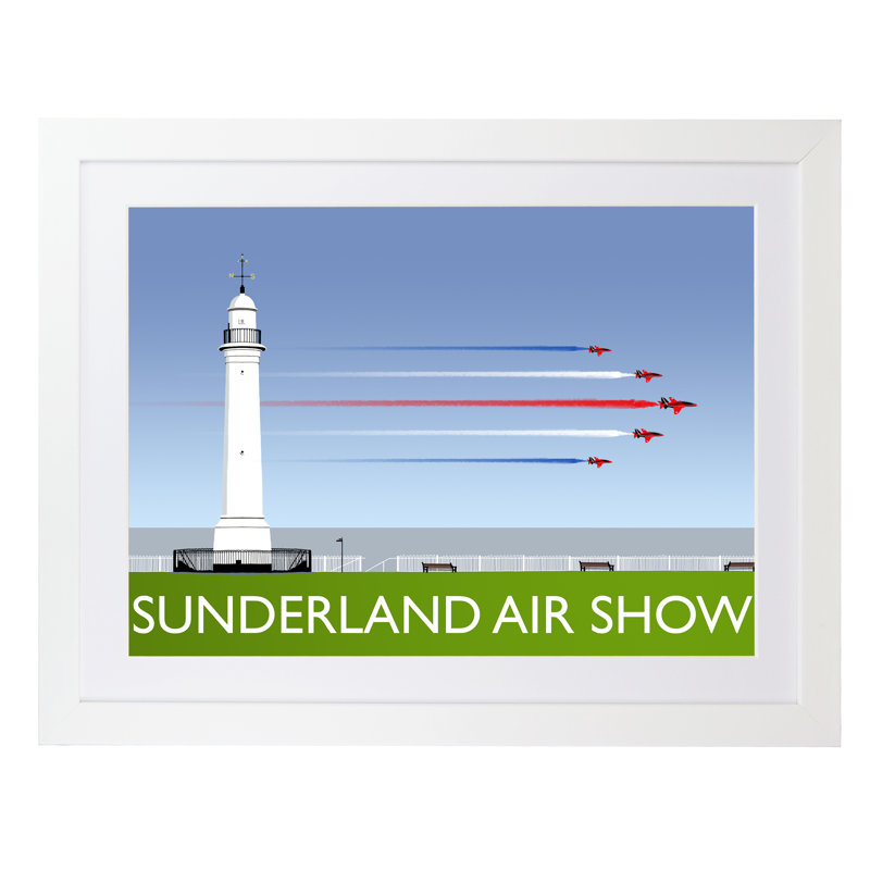 Sunderland Air Show - Print, 40cm H x 50cm W x 3cm D, White Framed