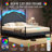 Modern Corduroy Upholstered Platform Bed with Metal Poster,LED Light & Arch Headboard-89440980-89440981