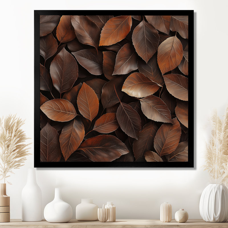 «Brown Sable Leaves II» - feuilles, art mural, Reproduction encadrée d'une seule photo, H 30 po x l 30 po