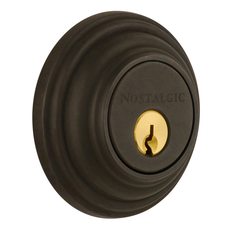 Nostalgic Warehouse Classic Rosette Double Cylinder Deadbolt, Oil Rubbed Bronze