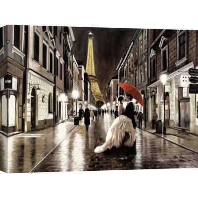 Kissing In Paris by Pierre Benson - Wrapped Canvas Painting