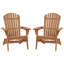 Ensemble de 2 chaises pliantes en bois pour l'extérieur Adirondack avec dossier pré-assemblé