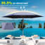 Parasol de table d'extérieur 7,5 pi, tissu, évent, facile à utiliser pour le jardin, la terrasse, la cour arrière, bleu marine, solide et, pour l'eau, s'adapte au patio,