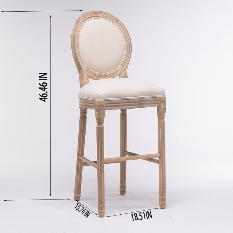46.46" Bar Stool, Beige