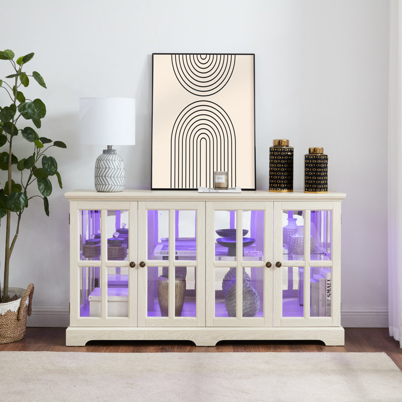Antique White Display Cabinet With Adjustable Shelves And Materials Elegant Sleek Design