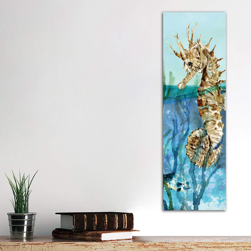 Delray Seahorse II by Carol Robinson - Wrapped Canvas Panoramic Painting, 30.48 cm H x 91.44 cm W x 1.91 cm D
