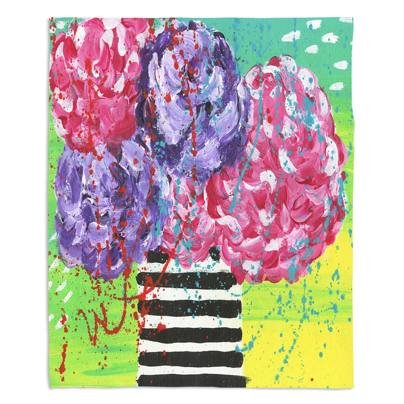 Hand Woven Throw Blanket, 68" W x 80" L